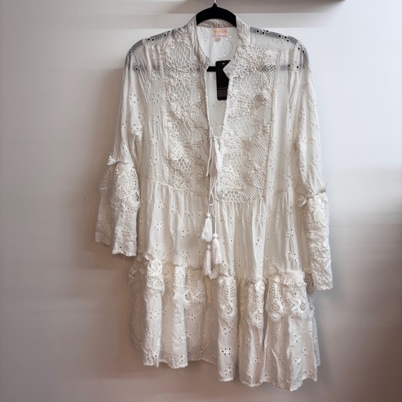 White Boho Top Dress - Picture 1 of 3